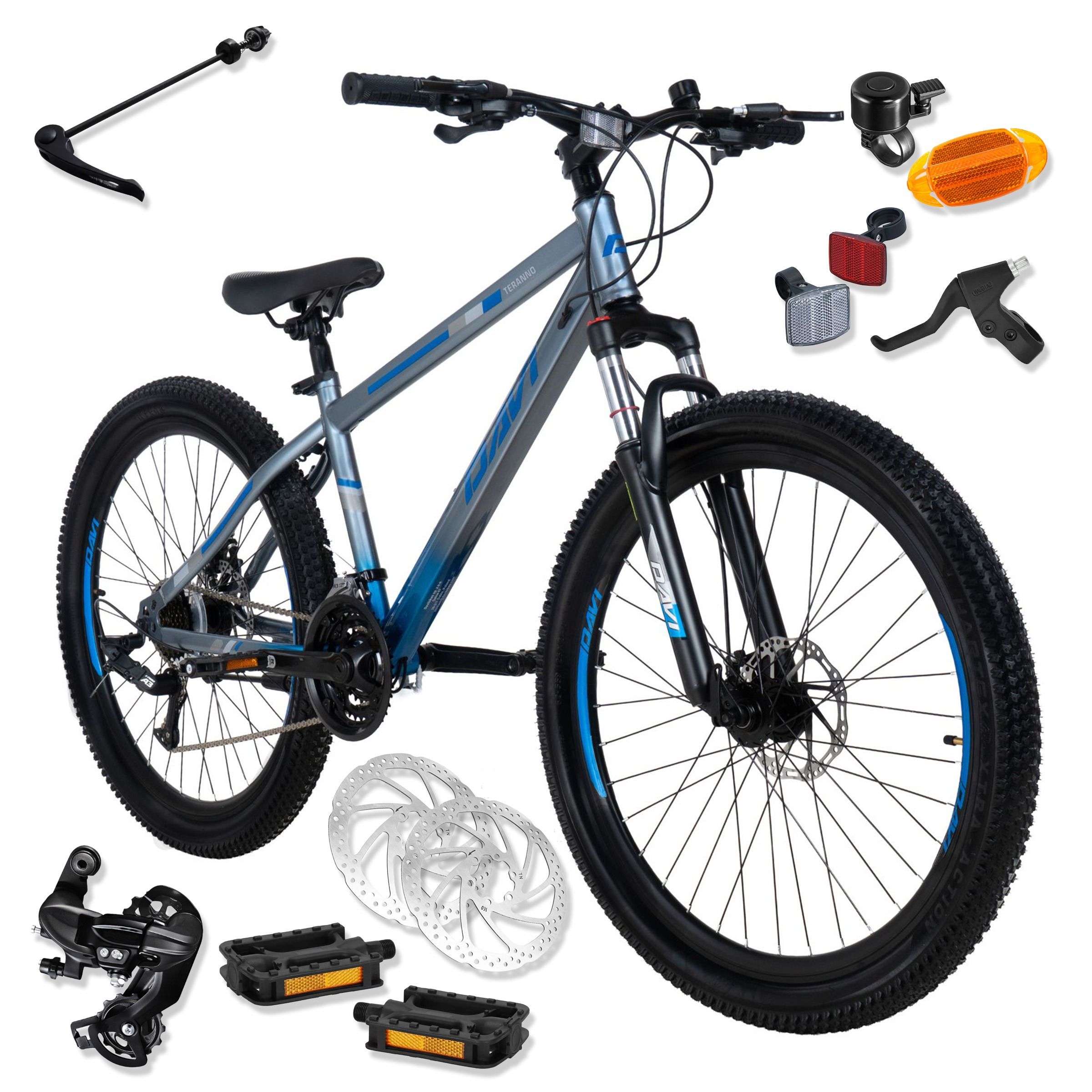 Mountainbike Davi Terrano 26", 145-170 cm, 21 gear, Grå/Blå