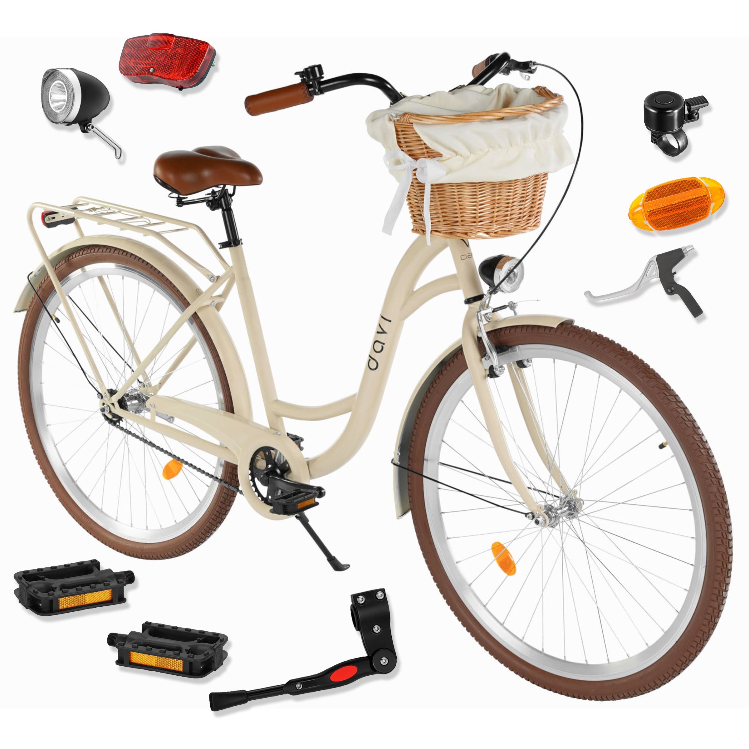Let damecykel Davi Lila 1 gear, 26", 155-180 cm, Kaffe
